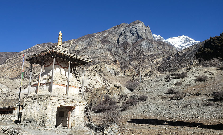 an ancient temple in himalayan region 