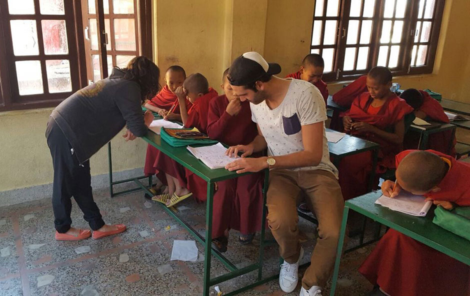 lammert teaching the kids in monastery 