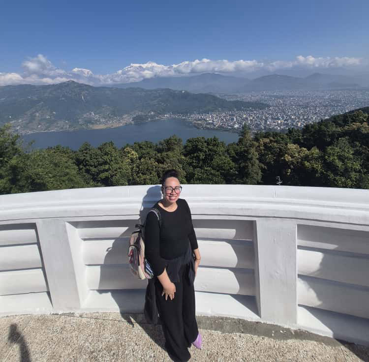 melissa in shanti stupa pokhara