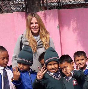 Photo of Antonia with Students